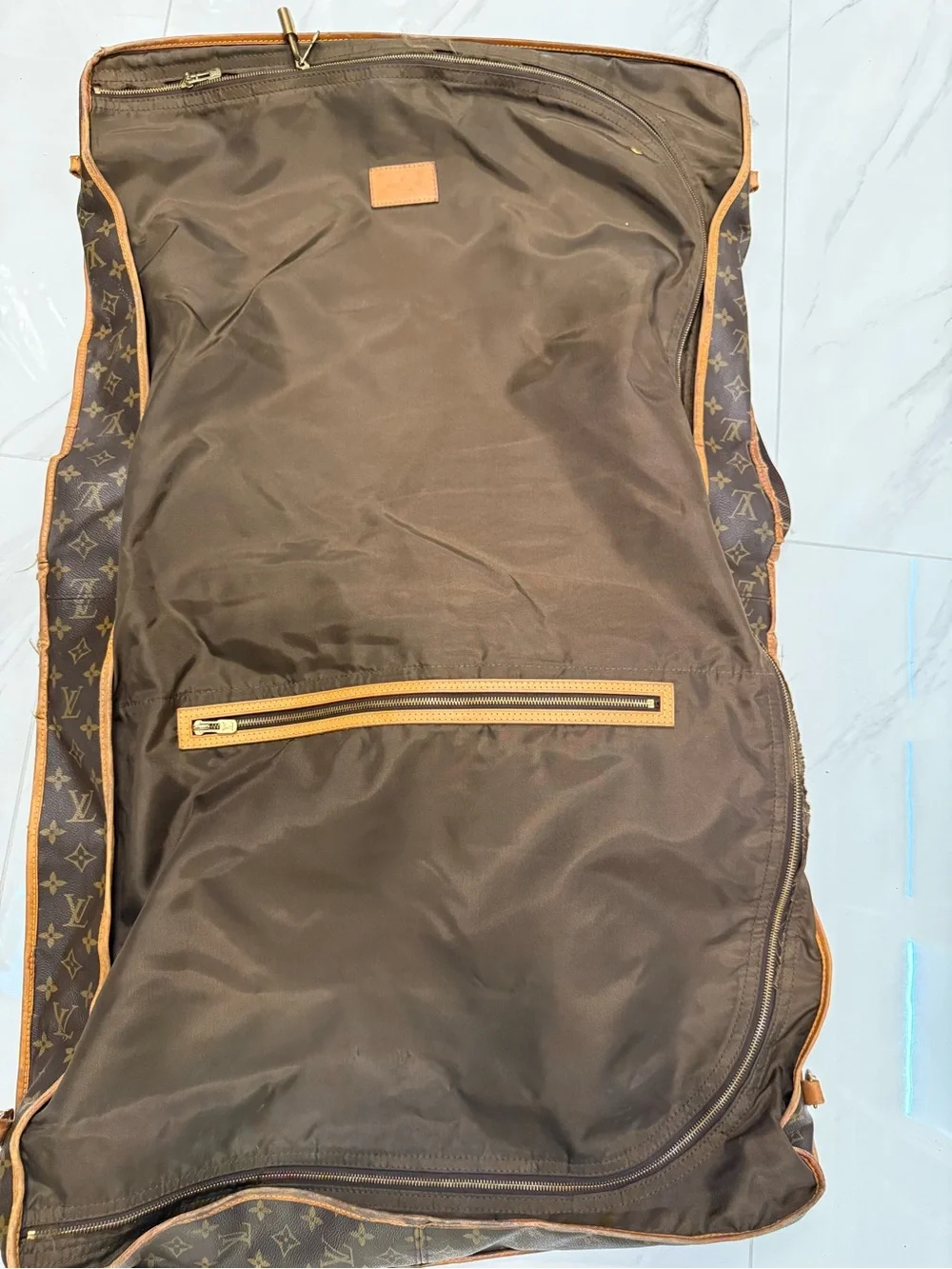 Louis Vuitton Monogram Canvas Travel Garment Bag with Tan Trim